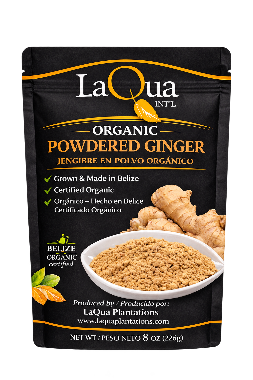 LaQua powdered ginger pouch packaging concept